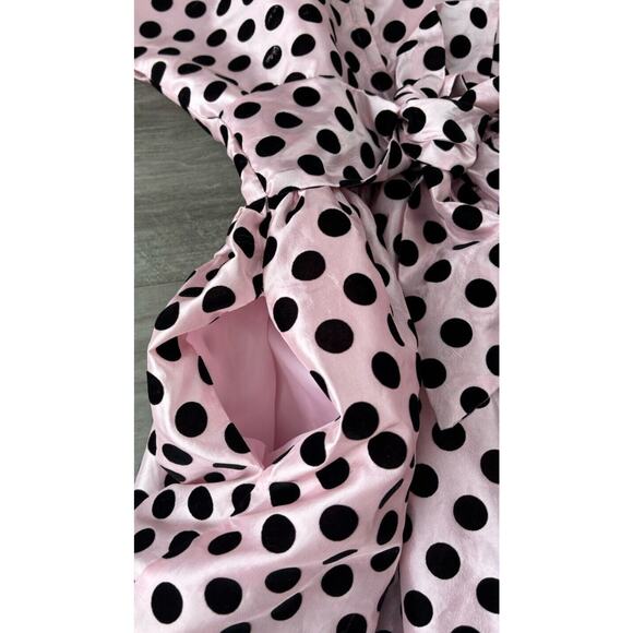 Nicolette Mason For ModCloth Pink Polka Dot Dress Size M Retro Pin-Up - Picture 6 of 8